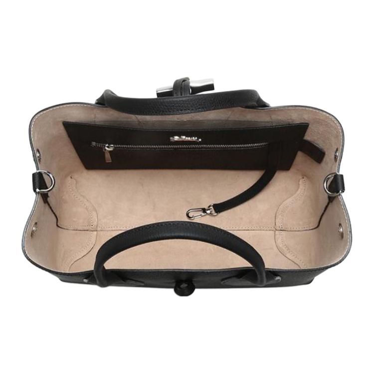 Longchamp Roseau 30 Bamboo Buckle Detachable Shoulder Strap Leather Big Bag Crossbody Handbag Shoulder Bag Medium Women handbags Black 10058HPN001
