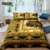 Роскошный комплект постельного белья в стиле барокко для дома, золотой леопардовый пододеяльник, наволочка, королева и король, размер ЕС/США/Австралии/Великобритании, одеяло, постельное белье