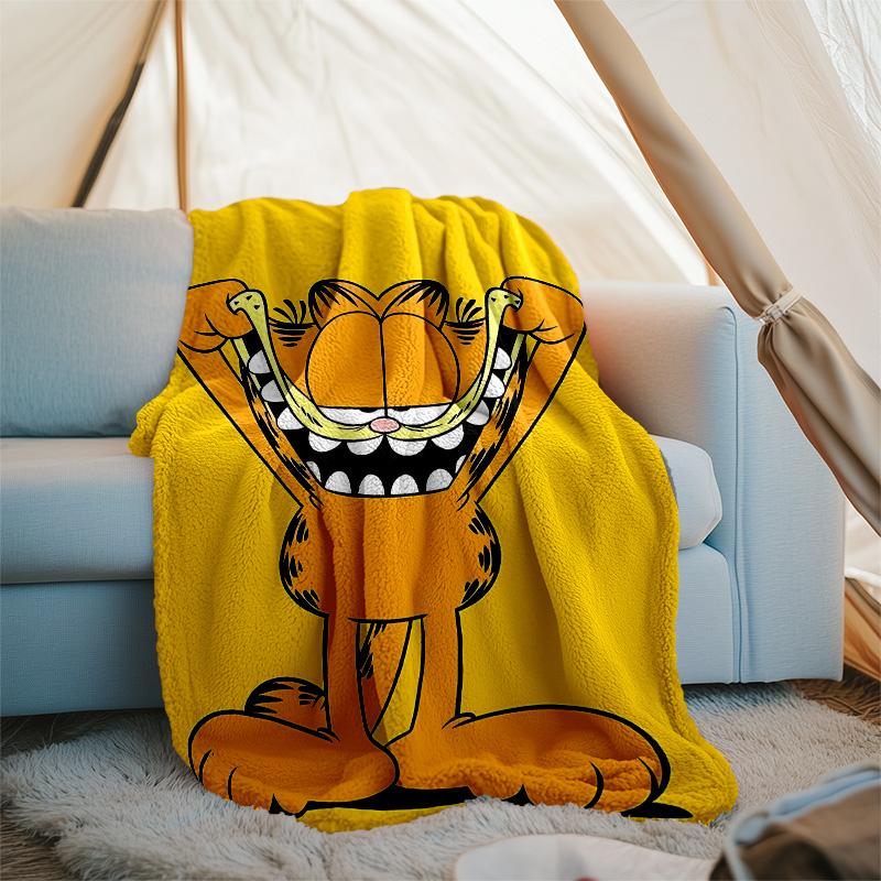 Cute Garfield printed throw blanket—lightweight,soft,warm;versatile blanket for all seasons—perfect as &air-conditioning throw,nap blanket