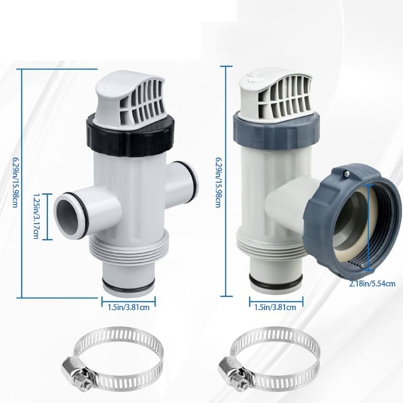 Pool Hose Plunger Valved Kit for Above Ground Swimming Pool Plunger Valved Replacement Parts for Filter Circulation