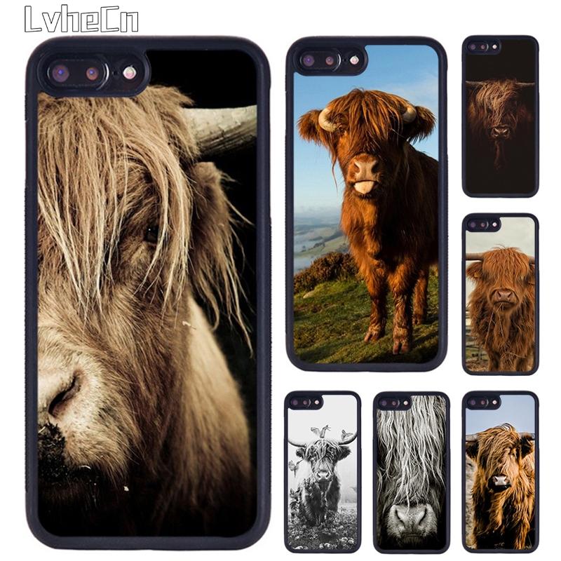 Cute Highland Cow Phone Case For iPhone 17 Air 13 12 14 15 16 Cover For Apple Pro Max 6S Plus plus