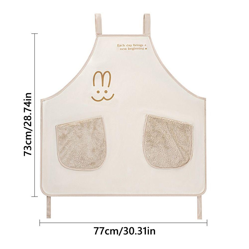 With Hand-wiping Kitchen Apron Cartoon Rabbit Kitchen Smock New Cooking Work Clothes