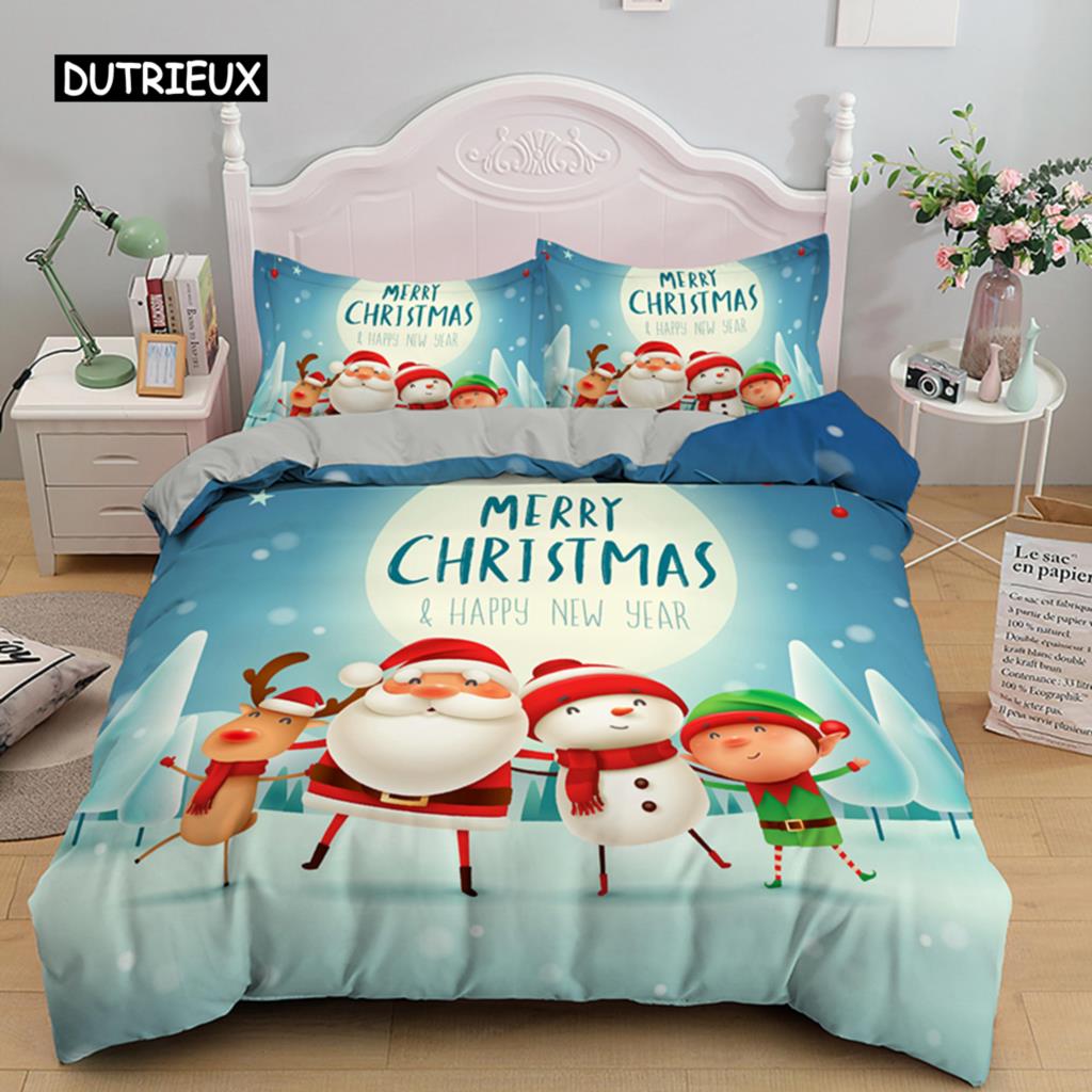 3D-печатный комплект постельного белья Merry Christmas Queen/Twin/King Size рождественское украшение для дома постельное белье с подушкой