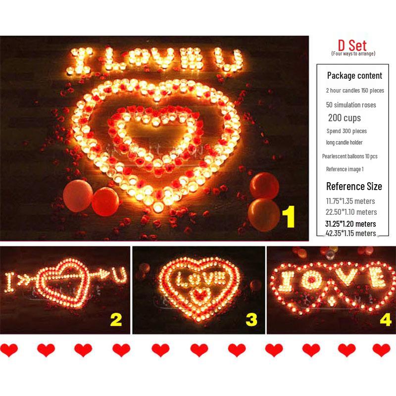 Циси День святого Валентина Романтические свечи-розы в форме сердца для признания в любви, предложения руки и сердца или украшения на день рождения.