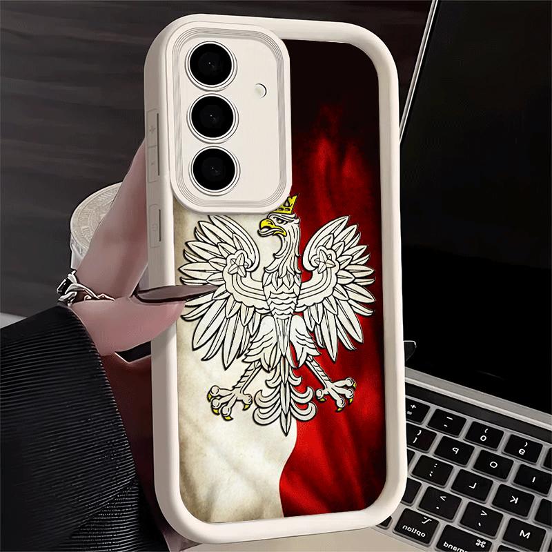 Чехол для телефона Samsung Galaxy S26 S25 Ultra S24 FE Флаг Польши Белый Красный Корпус S23 Plus S22 + S21 S20 5G Мягкий Силикон Funda