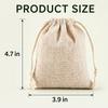 50 Piece Linen Jute Drawstring Gift Bags, Small Muslin Bags, Reusable Fabric Favor Pouches, Wedding Party Gifts, Holiday Supplies