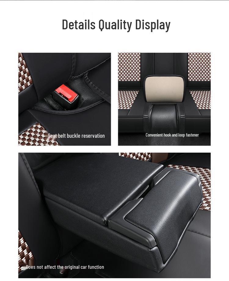 Ice Silk Breathable Leather Car Seat Cushion - Universal Fit, All-Season, Fully Surrounding Design