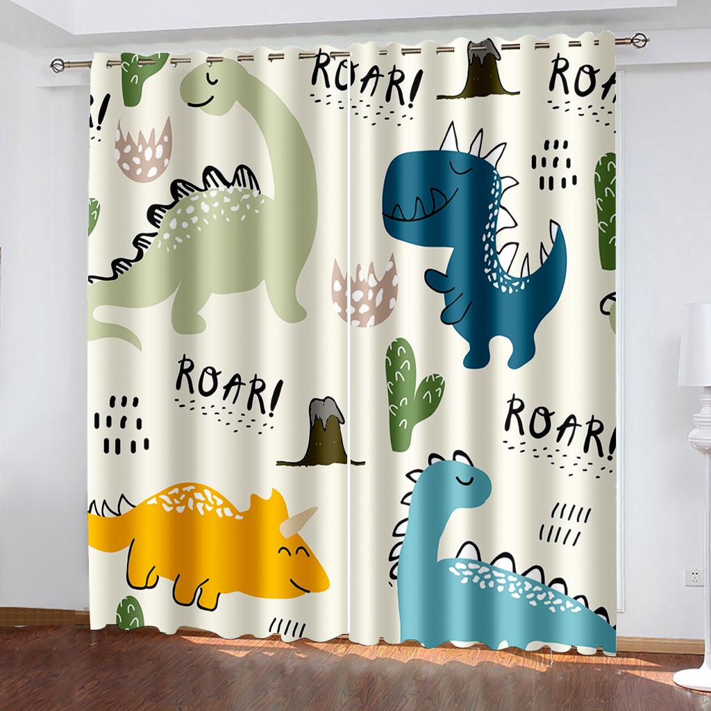 Cartoon Dinosaur Curtains For Children's Bedroom Drapes Window Curtains For Living Room Bedroom Blinds Kids Room Home Decor