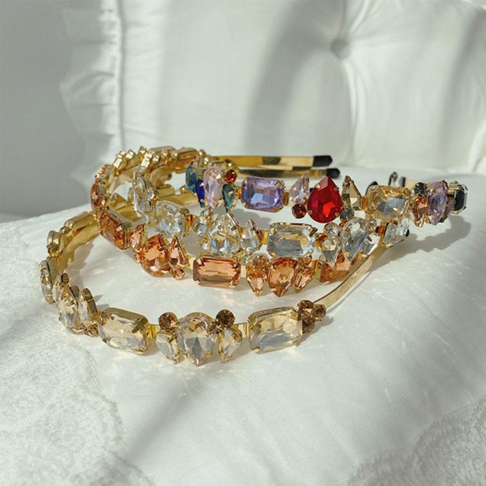 Zinc Zinc Alloy Thin Side Full Rhinestone Crystal Hairband Rhinestone Headbands Headwear Hair Accessories