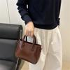Простые женские сумки через плечо из ПУ кожи Однотонные Винтажные женские сумки через плечо Универсальные женские сумки Маленькая сумка-тоут