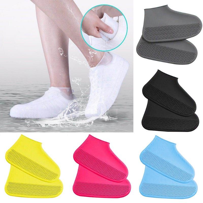 1 Pair Silicone WaterProof Shoe Covers S/M/L Covers Slip-resistant Rubber Rain Boot Overshoes Accessories For Outdoor Rainy Day