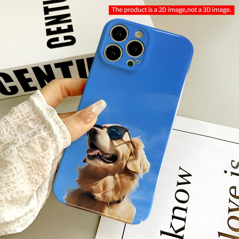 2DFlat Sunglasses Dog Against Blue Sky Phone Case All inclusive film hard iPhone case, compatible with iPhone 18 Pro Max 17 16 15 14 13 12 11