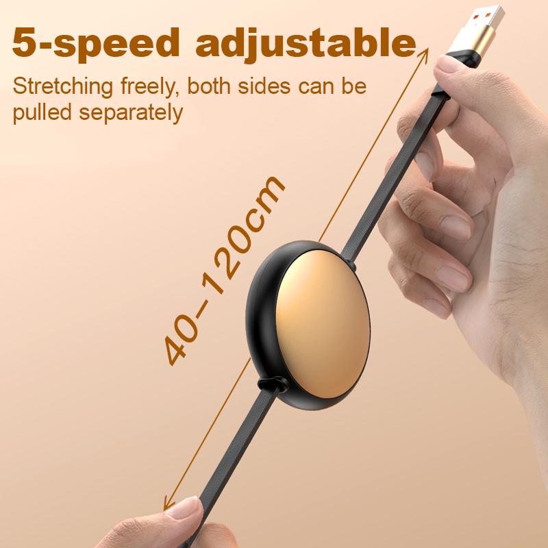 5A 120W 3 in 2 Fast USB C Cable for Huawei/Honor Retractable Portable Micro USB Type C Charger Cord For iPhone Samsung