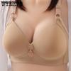 Женский большой размер без стального кольца, тонкий срез, простой и удобный бюстгальтер для полных, непровисающее нижнее белье со сборками