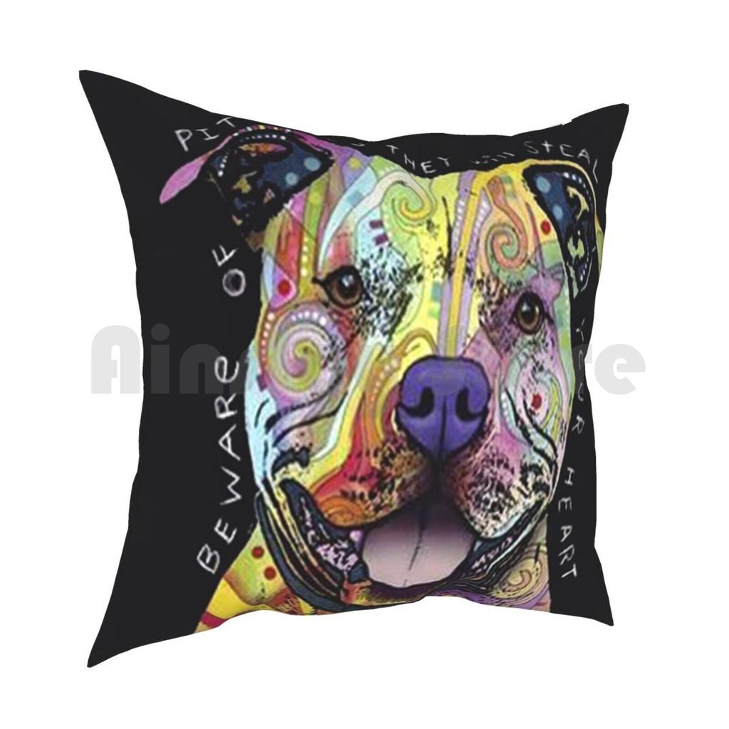 Colourful Pit Bulls Pitbull Lover Pillow Case Printed Home Soft DIY Pillow Cover Colourful Pit Bulls Pitbull Lover Pit