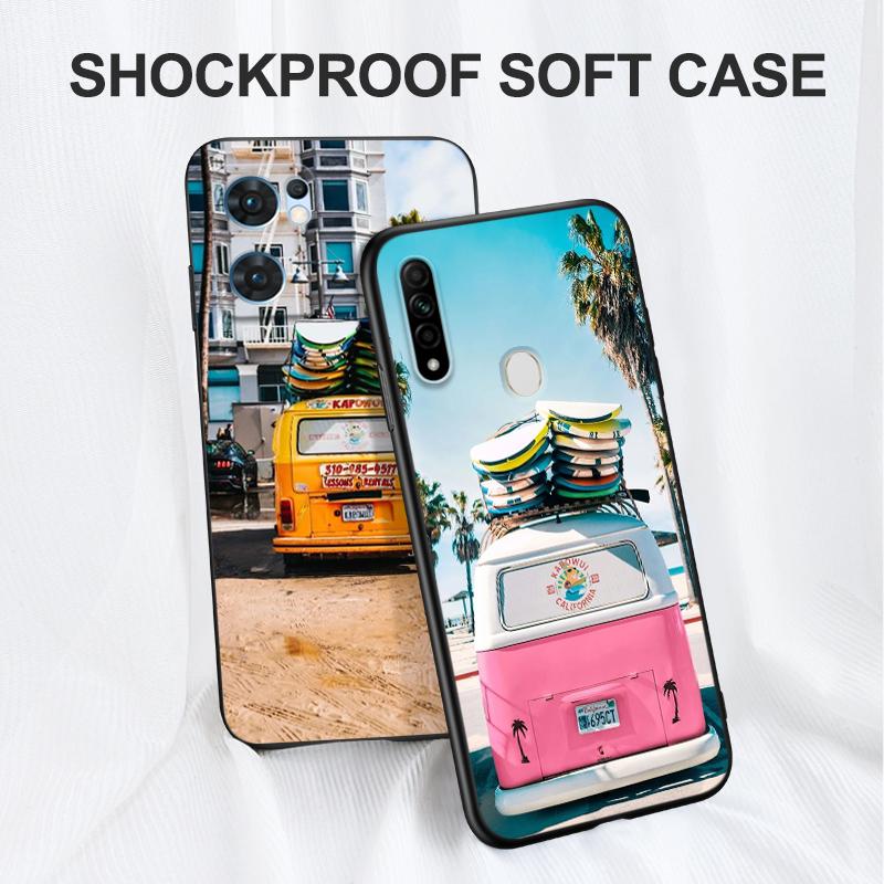 Черный ТПУ чехол для OPPO Reno 6 5 3 4 4Z 4F SE 5F 5Z PRO PLUS lite 6 6z 4G 5G Combi Van Surf