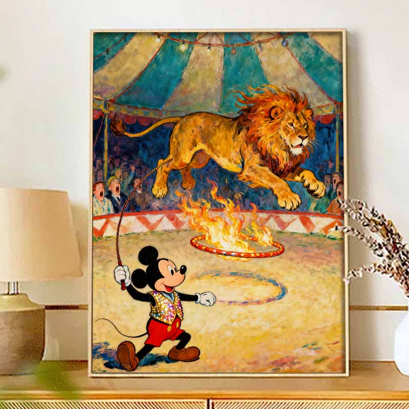 Disney 5D diamond painting set Mickey Mouse Lion Circus Show DIY handmade diamond painting art production diamond decorative painting