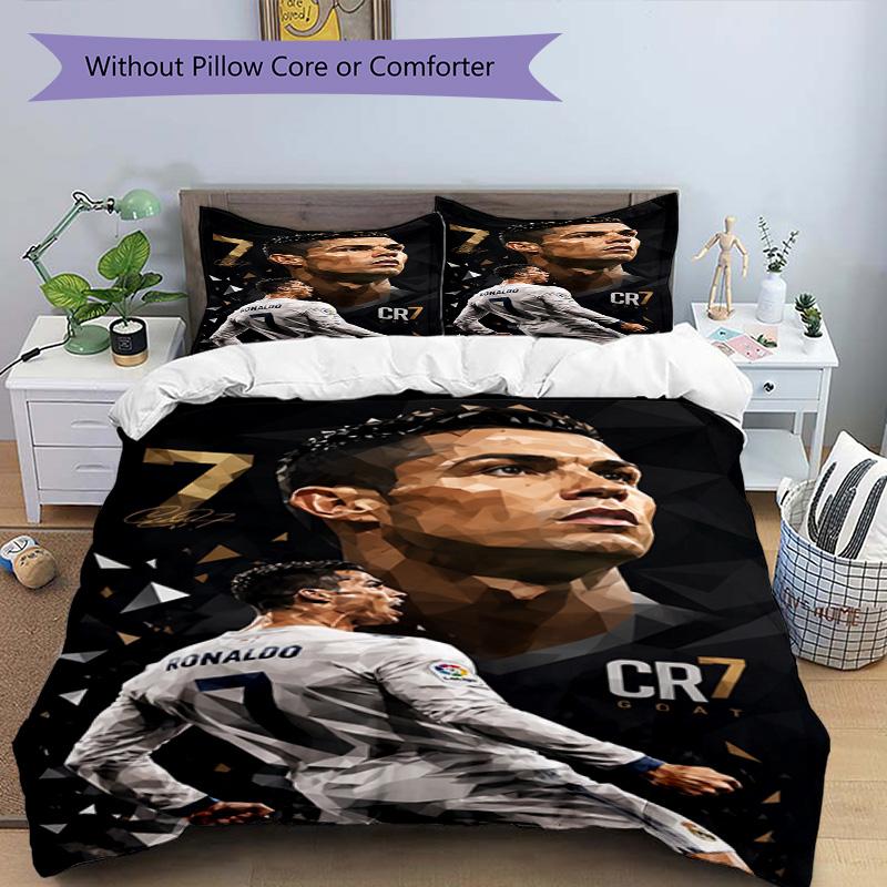 Ronaldo's Dedication: Cr7 Bedding Set, Breathable Duvet Cover with Pillowcases, Soft Bed Linen for Bedroom Home Decoration, Perfect Festival Birthday
