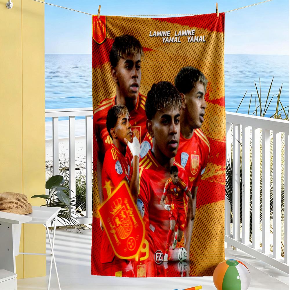 Lamine Yamal Victory Celebration Moment Beach Towel High Absorbency & Quick-Dry Comfortable Lightweight Suitable for Swimming, Gym, Camping, Yoga Vaca