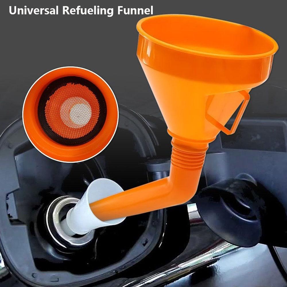 Universal Built In Strainer Refueling Funnel Pour Oil Tool Filling Equipment Kit Fuel Funnel