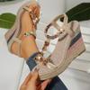 Fashion Women Fashionable Wedge Sandals Summer 2025 Braided Band Platform Gladiator Sandals Woman Thick Bottom Beach Shoes Women Sandals