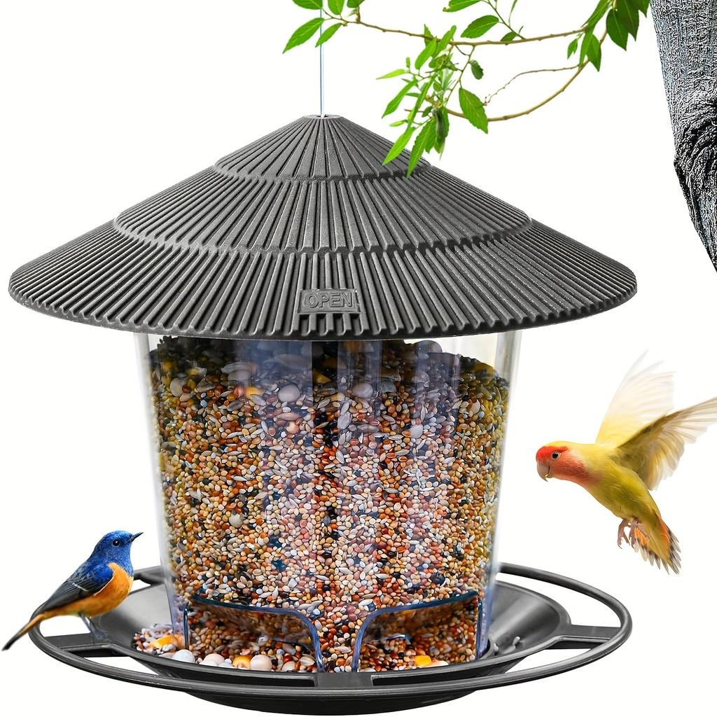 1pc Outdoor Garden Courtyard Hanging Bird Feeder, Garden Automatic Hummingbird Feeder Wild Bird Feeder