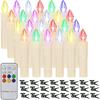 24PCS LED Flameless Taper Candles Flickering with Remote Timer, Battery Operated Waterproof Christmas Tree Candles, Warm White Window Candles Lights,