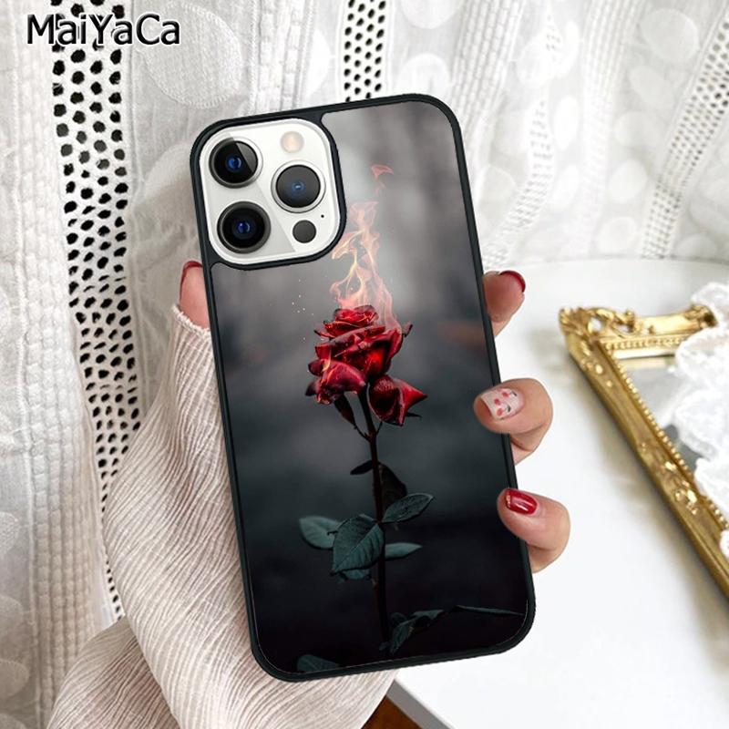 Burning Love Rose Phone Case Cover For iPhone 17 Air 16 15 6s plus 11 12 13 14 pro max shell coque