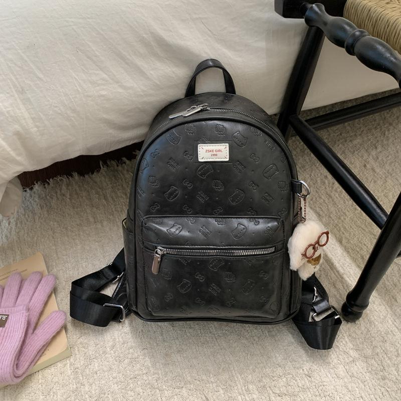 Простой ретро рюкзак с тиснением 2025 новая осенне-зимняя модная универсальная женская студенческая сумка для учебы и работы, маленькая сумка