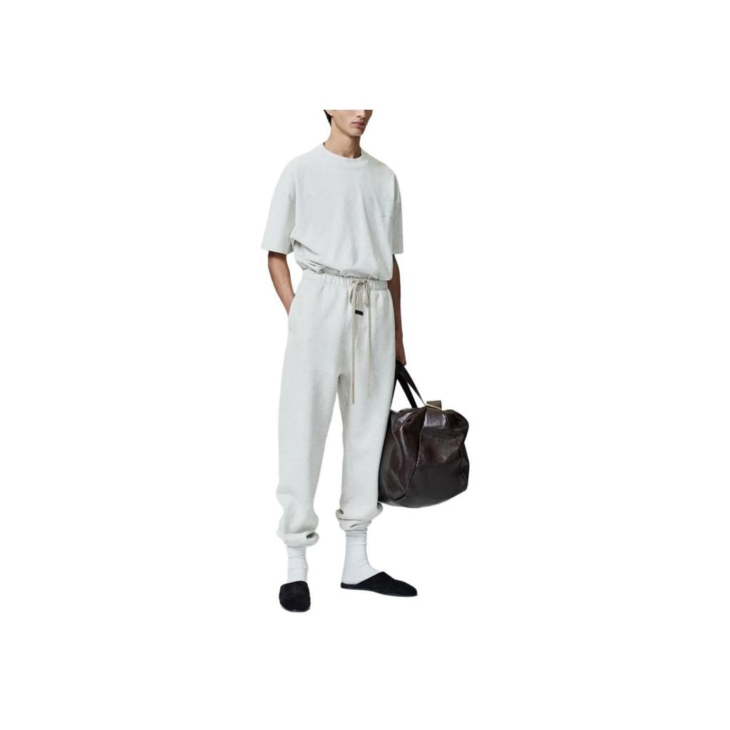 Fear of God Essentials Классические брюки-джоггеры Овсяный меланж Мужские Брюки Белый 130HO258402F