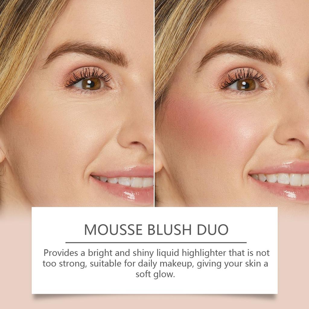 Liquid Highlighter Blush Cream, Natural Light Contouring Highlighter Multi-functional Facial Blush Cream