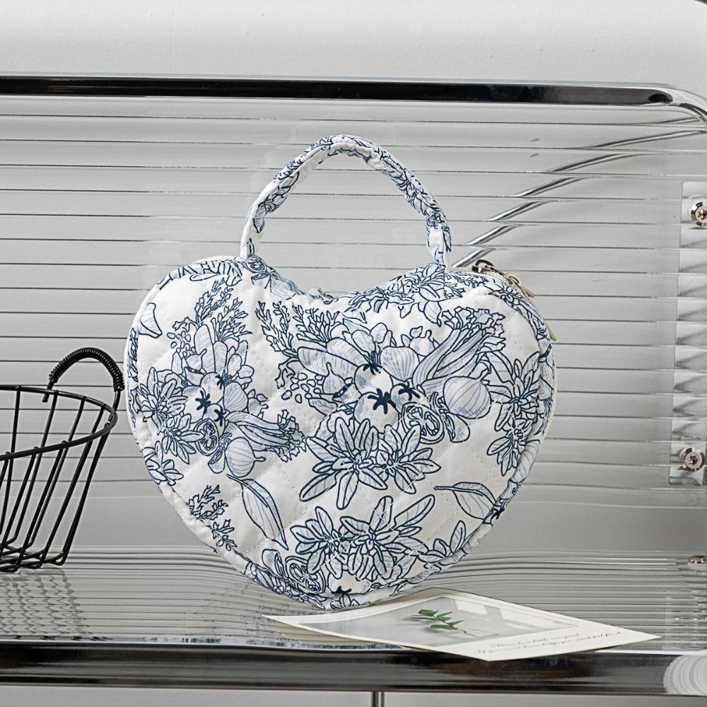 Multi-functional Polyester Floral Cosmetic Bag Portable Zipper Closure Storage Handbag Large Capacity Makeup Bag Travel