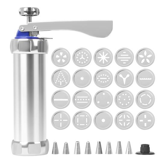 Пресс для печенья из алюминиевого сплава с дисками и насадками Легко сжимаемый прибор для приготовления печенья Безопасно для мытья в посудомоечной машине