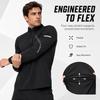 Men's Long Sleeve Quarter-Zip Athletic Shirt, Mock Neck Stretch Running Golf Top for Training and Outdoor Sports