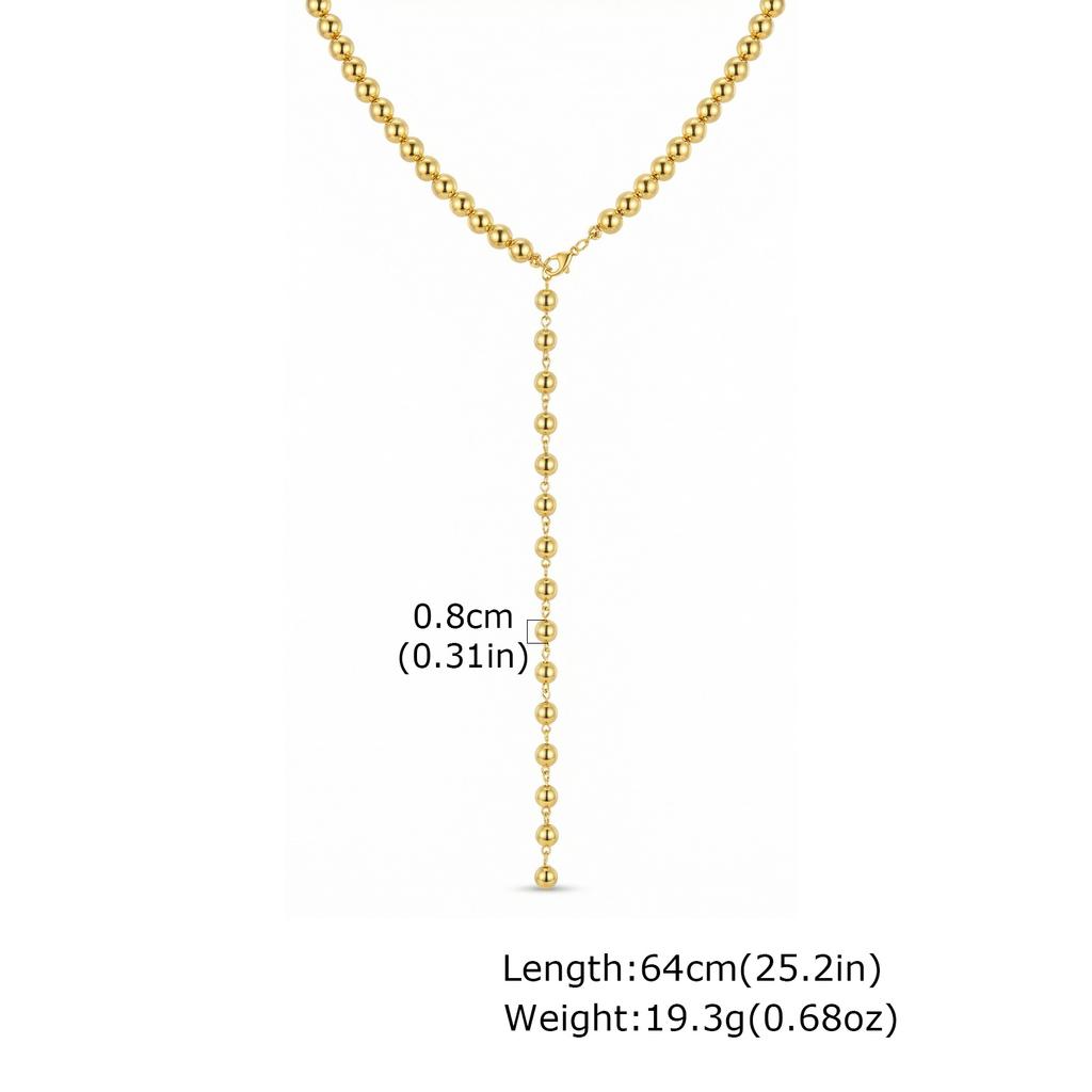 Vnox Trendy Elegant Y-Shaped Imitation Pearls Choker Necklaces, Exaggerated Large Round Beads Long Chain Necklace Jewelry