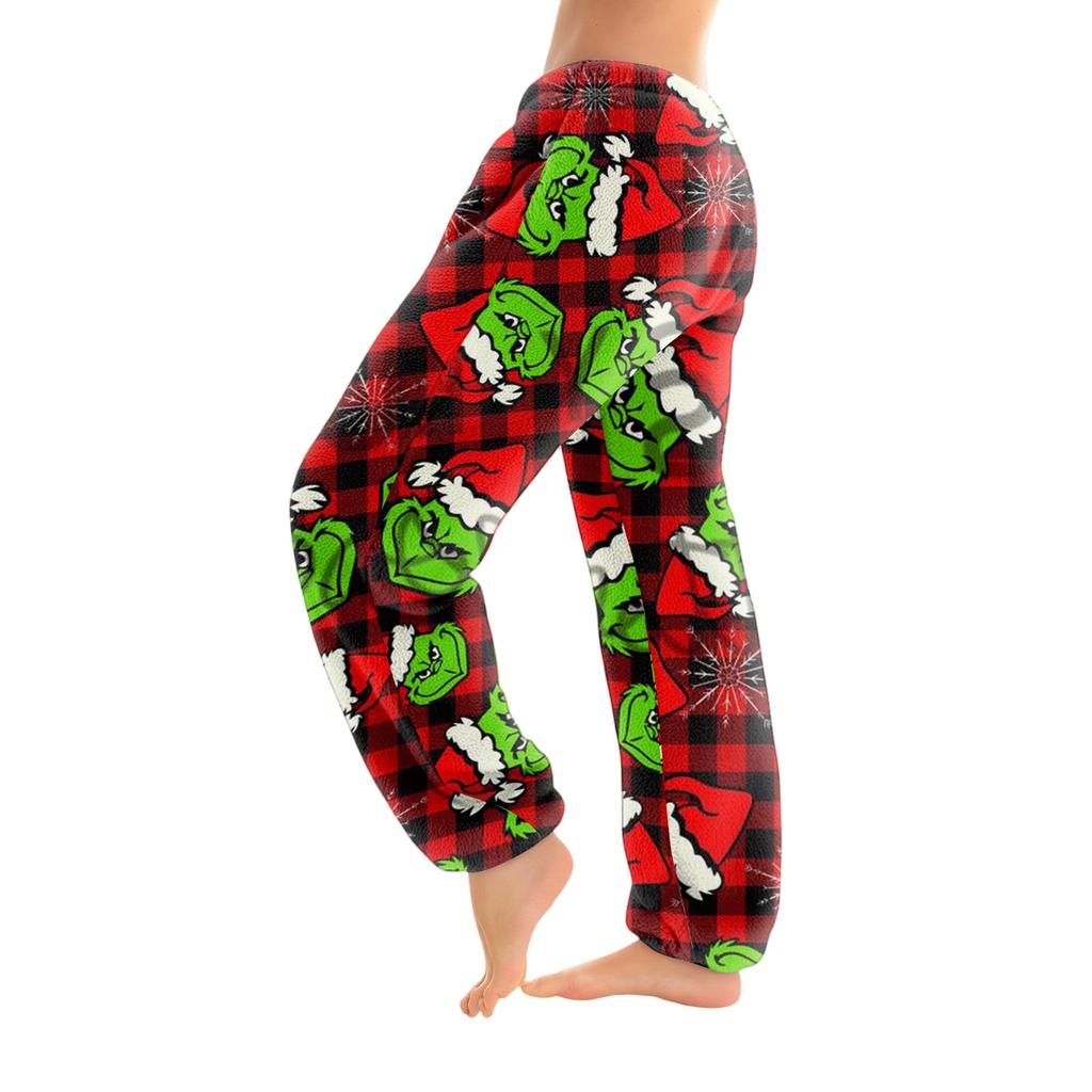 Women's Solid Color Trousers With Cuffs Casual Pants And Pajama Pants