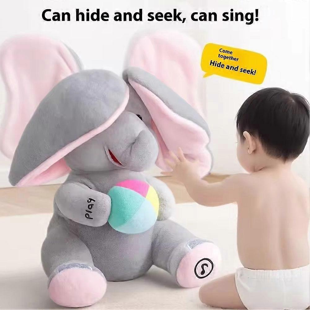 Hide And Seek Elephant Infant Toy Tummy Time Training Soothing Companion Plush Flapping Ear Little Elephant