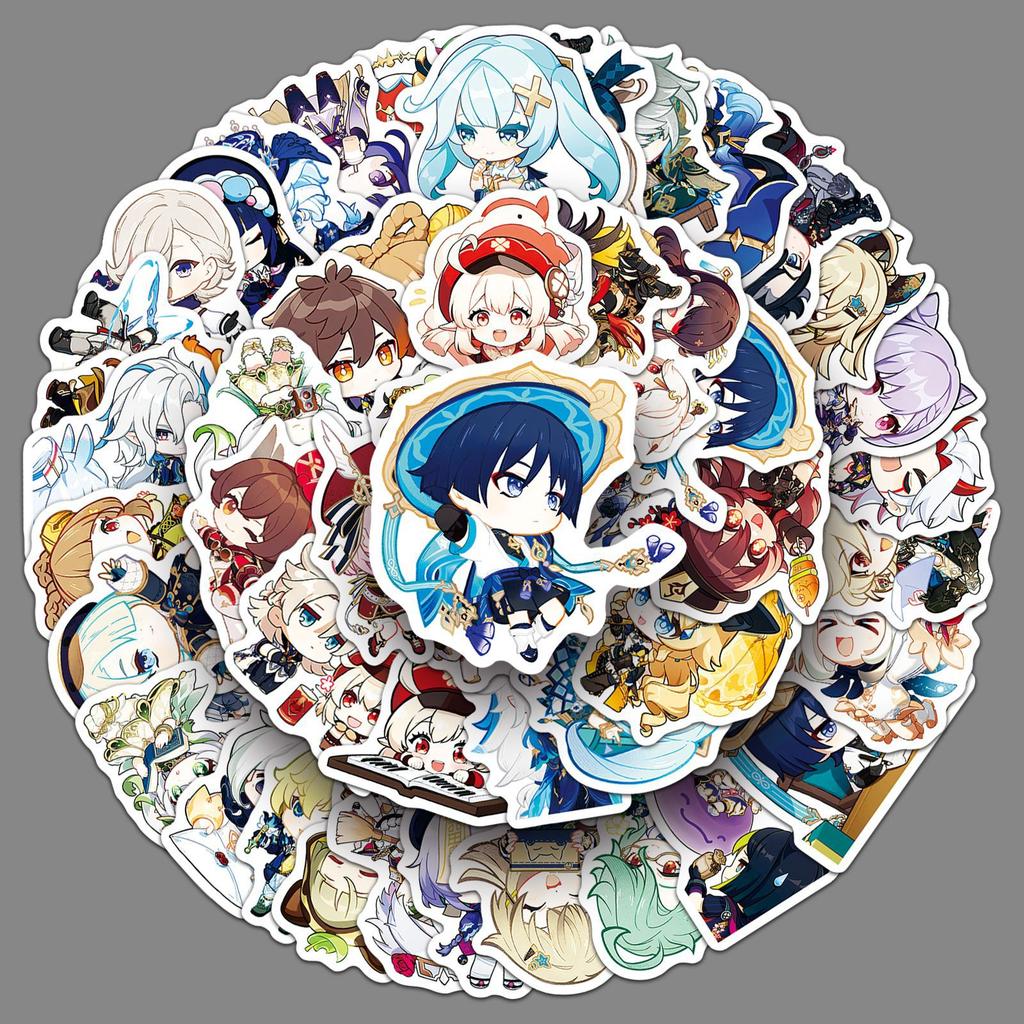 50 Q Version of Genshin Impact Graffiti Stickers Cartoon Cute Game Guka Decorative Laptop DIY Creative Stickers