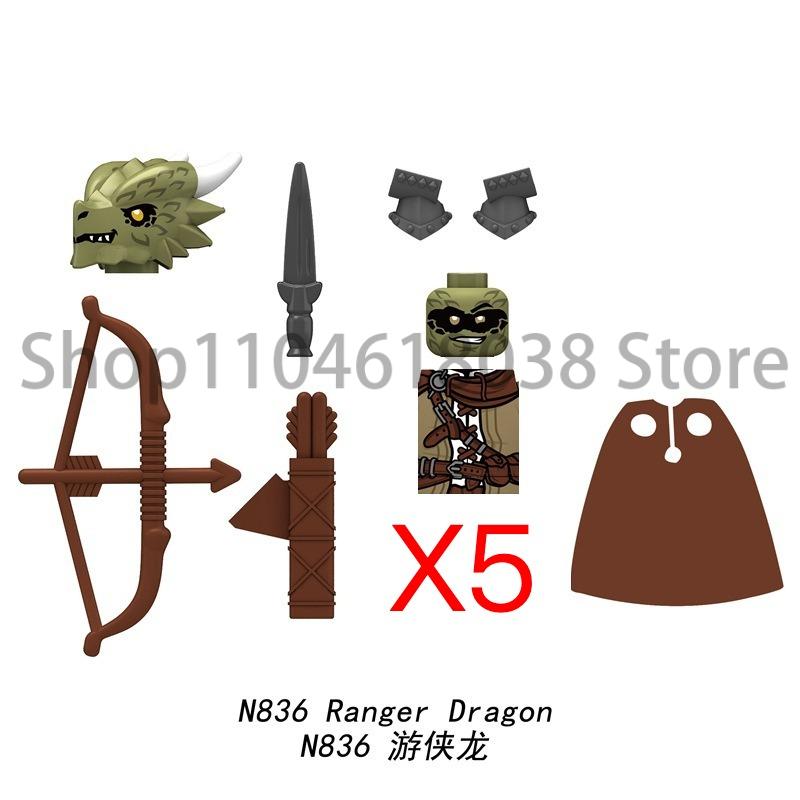 Средневековые Военные Фигурки Осьминог Морской Демон Рыцари Строительные Блоки Оружие Аксессуары Меч Храм Копье Щит MOC MINiBricks