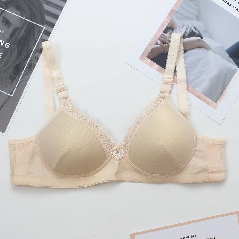Medium and Elderly Underwear Thin Bra Lace Bra Breathable Bra Gathered Bra No Steel Ring Bra