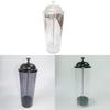 Transparent Plastic Storage Container With Lid For Fast Food And Cafe Beverage Straws