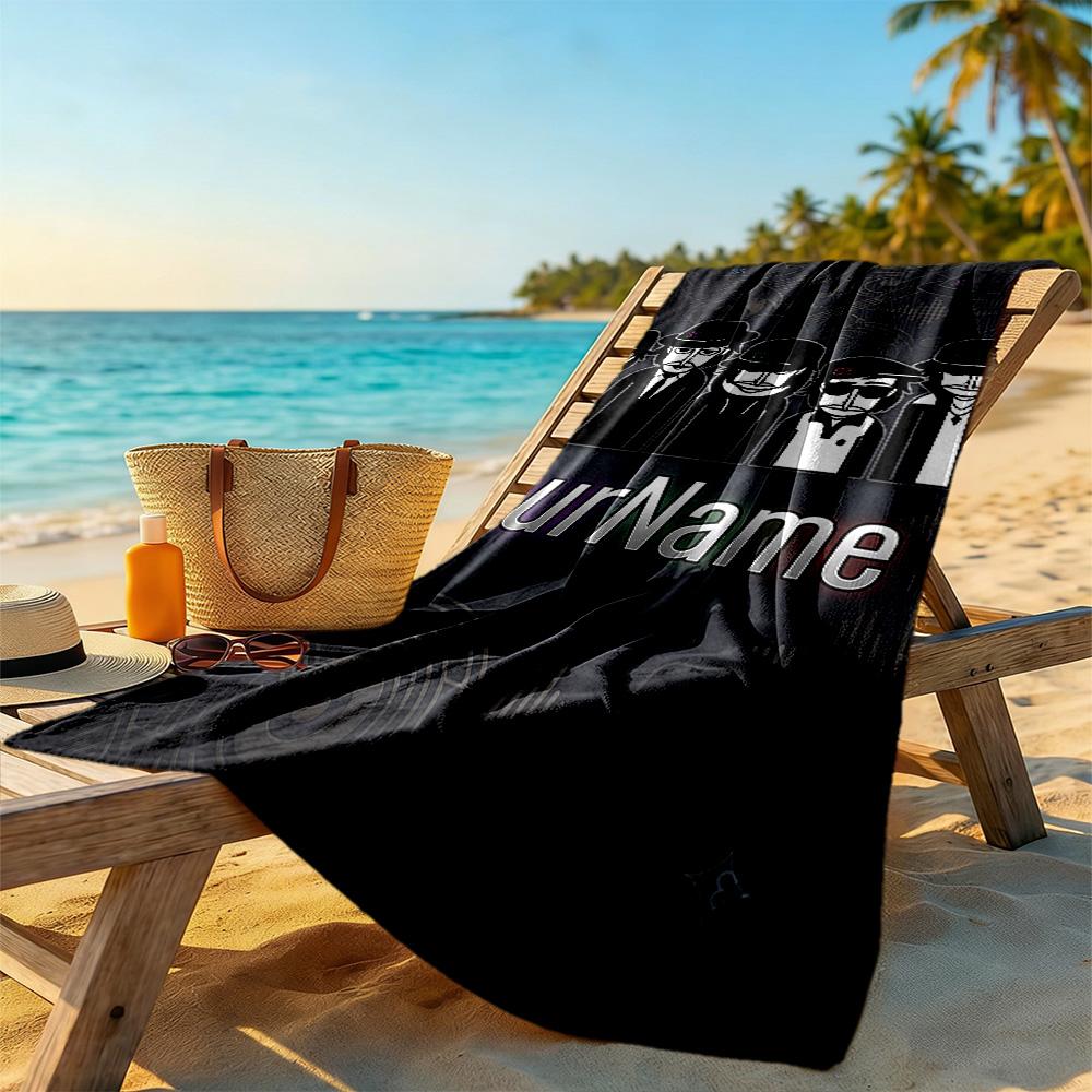 Incredibox Personalized Text Beach Towel Quick-Dry Soft Microfiber Ideal for Travel Outdoor Swim Pool Yoga Surf Camping Hiking Gym Gift Holiday