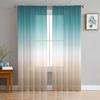 Teal Green Khaki Gradient Sheer Curtains for Living Room Decoration Window Curtains for Kitchen Tulle Voile Organza Curtains