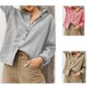 Casual Long Button Up Shirt Streetwear Tunics Cotton and Linen Women Vintage Harajuku Blouse Elegant Oversized Tops Sleeve Solid
