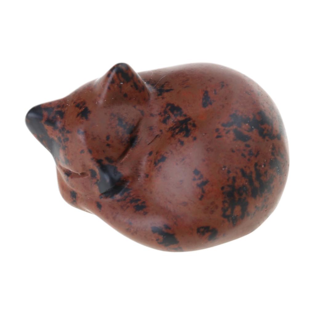 Натуральный кристалл спящая кошка резьба кристаллы спящая кошка статуэтка ручная работа каменное искусство фигурка для домашнего декора подарок