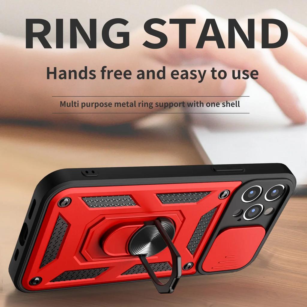 Для iPhone 15 Pro Max чехол-подставка для камеры Slide для iPhone 14 13 11 12 защитный бампер с защитным кольцом от падения