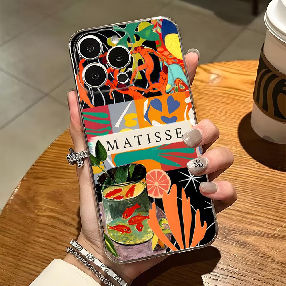 Matisse Art Painting Phone Case For Iphone 15 Pro Max 14 Plus 11 12 Mini 13 Pro 7 8 X XR XS SE Transparent Back Cover