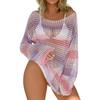 Women's Sexy Fashion Comfortable Hollow Mesh Long-sleeved Bikini Beach Knitted Sun Top