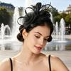 Ретро-ободок-fascinator из сетки и перьев с цветочными акцентами для женщин - Идеально подходит для чаепитий, коктейльных вечеринок или свадеб
