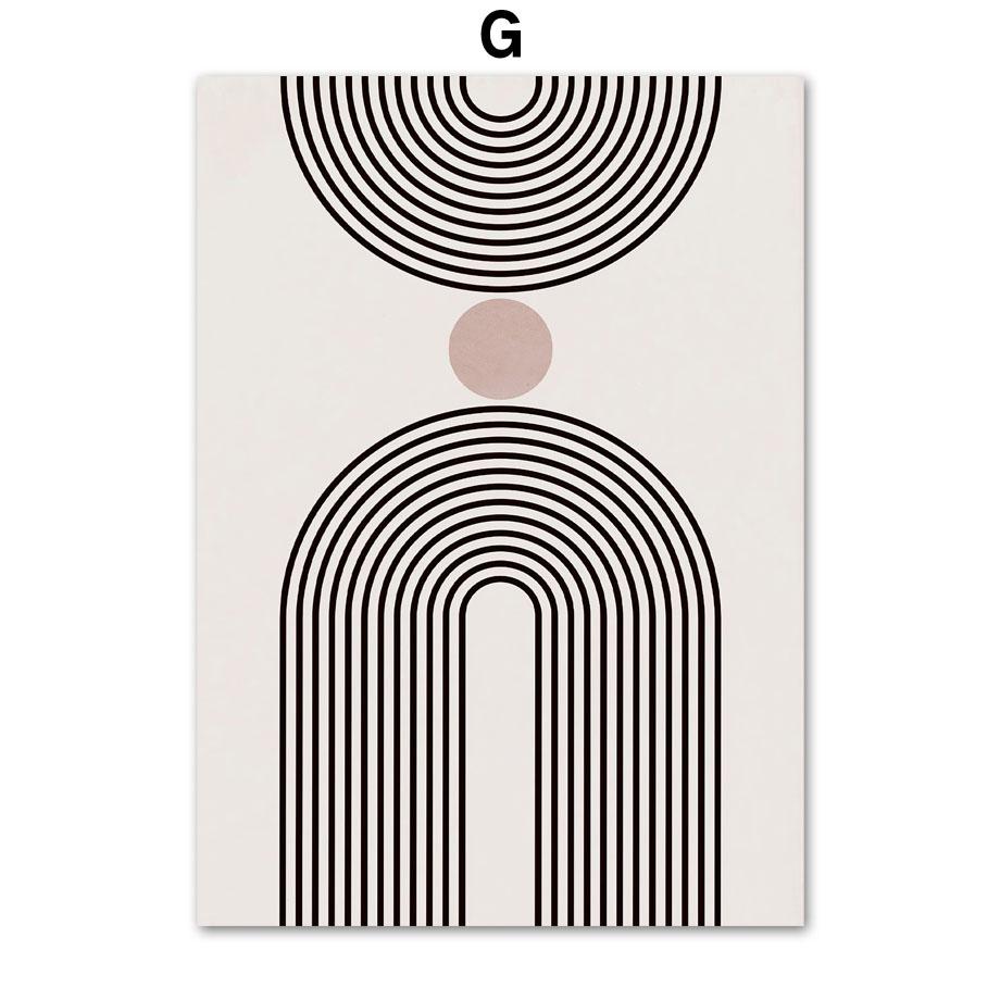 Ваза в стиле бохо с листьями и женскими линиями, геометрические абстрактные постеры и принты, картины на холсте, скандинавские настенные картины, декор гостиной